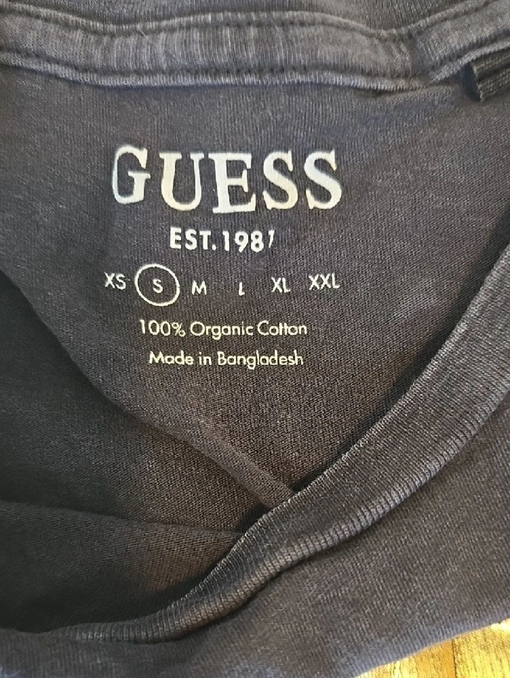 Guess Black Crewneck Tee with White Logo Print - Picture 2 of 2
